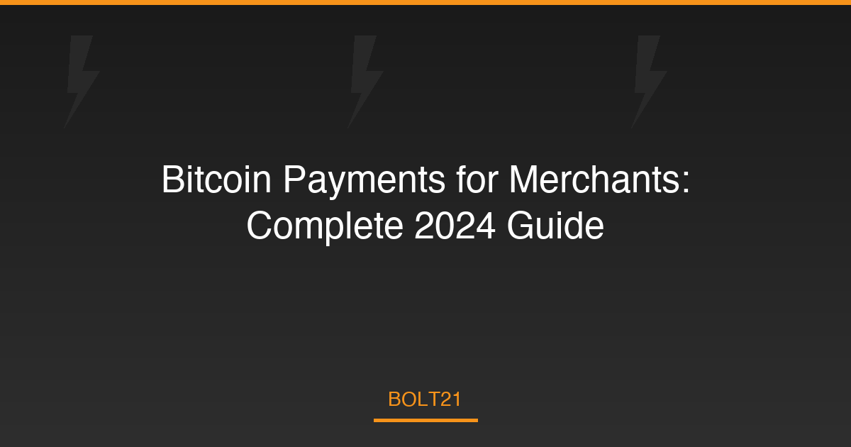 Bitcoin Payments for Merchants: Complete 2024 Guide